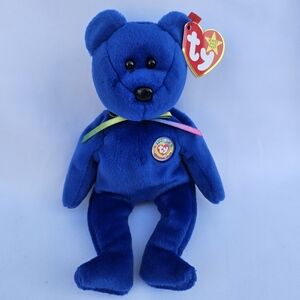 TY Beanie Baby - CLUBBY 1 the Dark Blue Bear (8.5 inch)